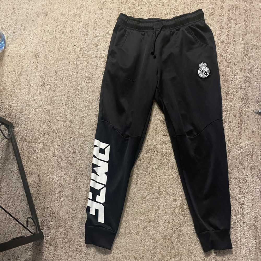 Real Madrid Black International Adidas Polyester Pants Sz. M